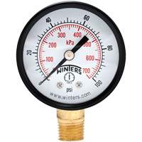 Manomètre économique,  2", 0 - 100 psi, Fixation inférieure, Analogique YB876 | Dickner Inc