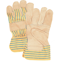 Fitters Patch Palm Gloves, Large, Grain Cowhide Palm, Cotton Inner Lining YC386R | Dickner Inc