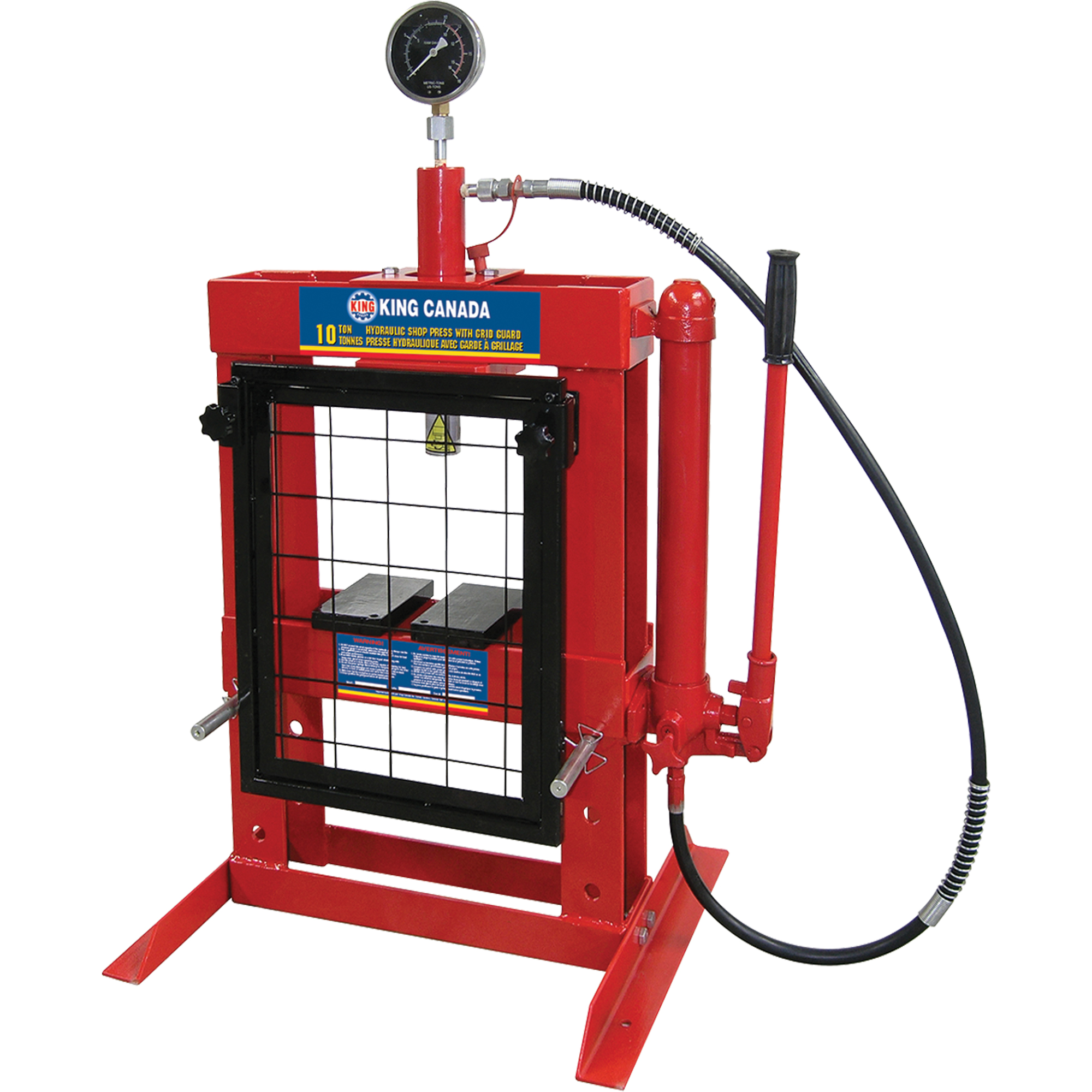 King Canada Presse hydraulique avec garde à grillage, Capacité 10